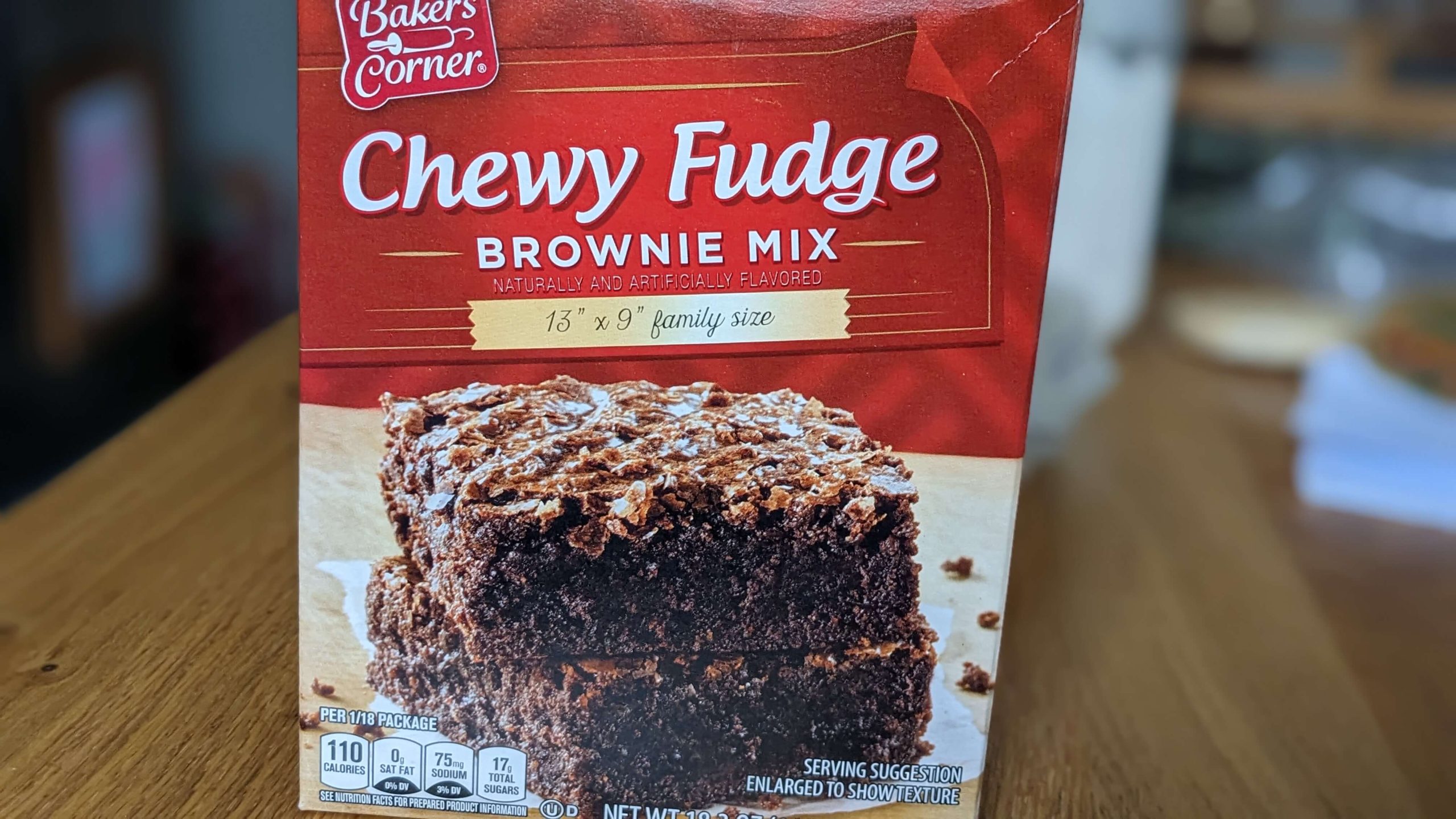baker's corner chewy fudge brownie mix box