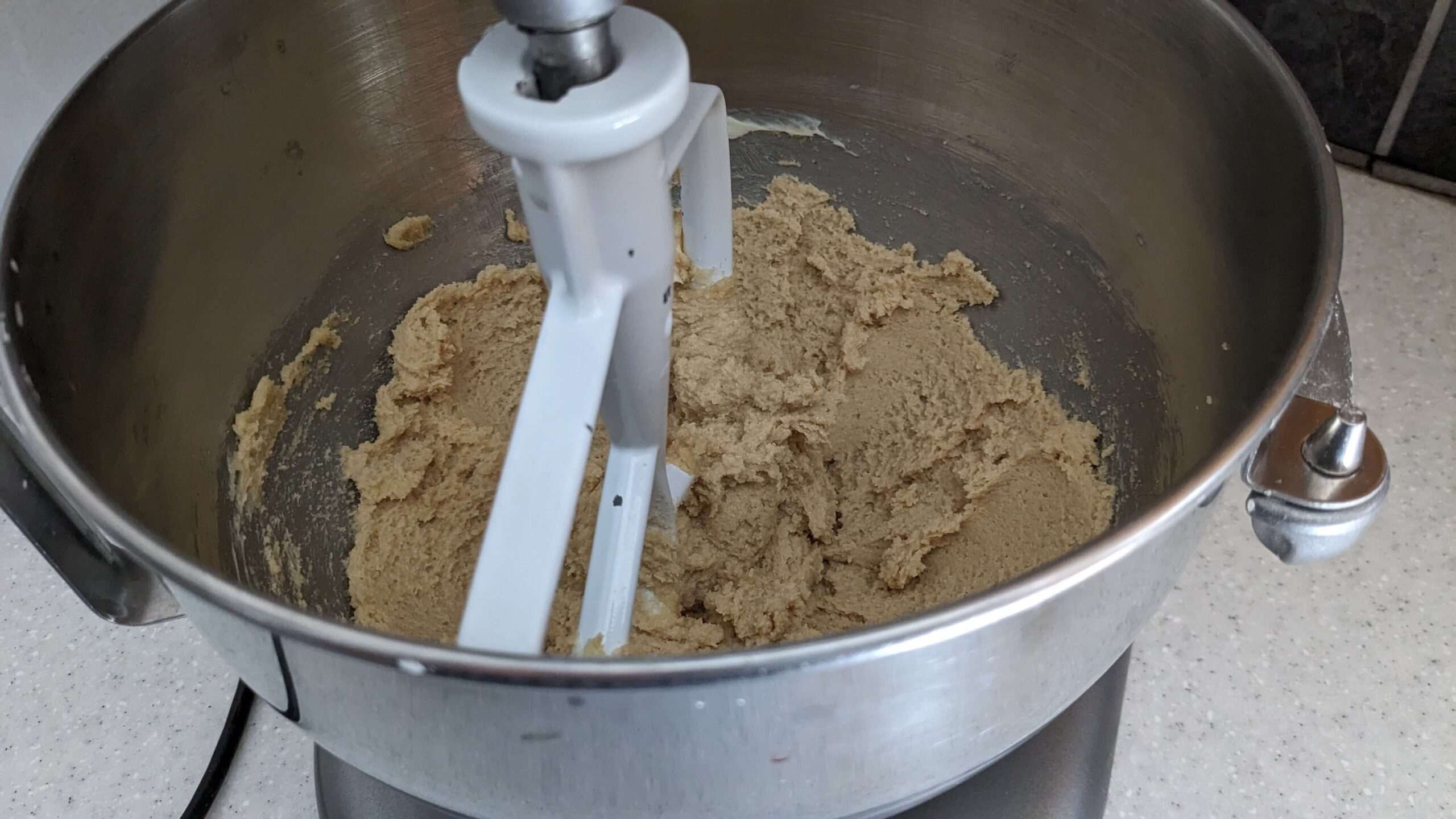 kitchen aid mixer mixing cookie dough