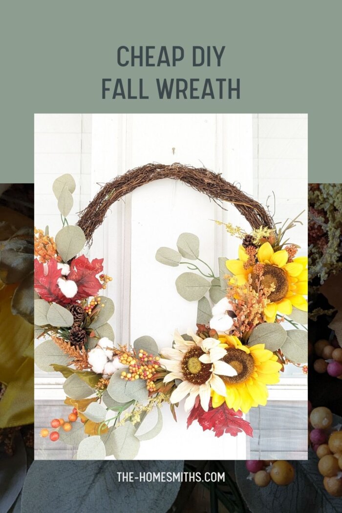 Cheap DIY Fall Wreath Pinterest Graphic