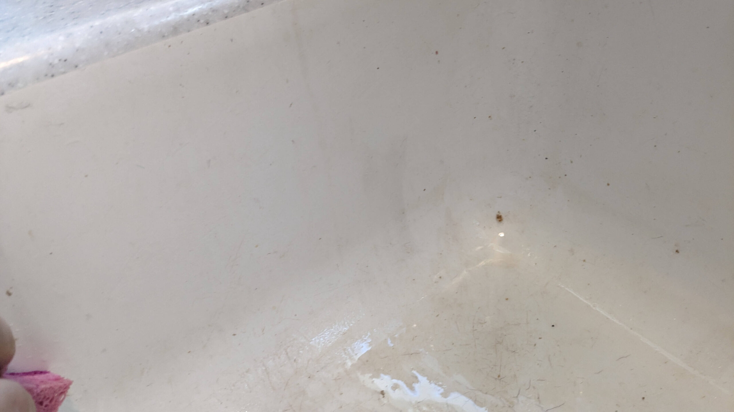 woman scrubbing a dirty sink