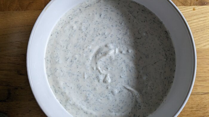 a bowl of homemade ranch dressing