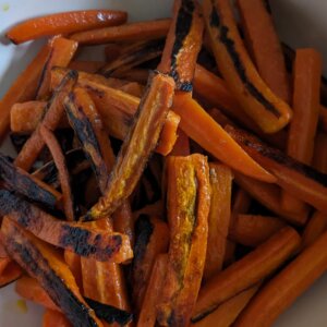 Crispy, Oven Roasted Carrot Fries in a bowl