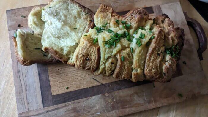 garlic and Chive pull Apart sourdough Biscuit bread
