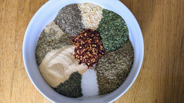 different spices in a bowl