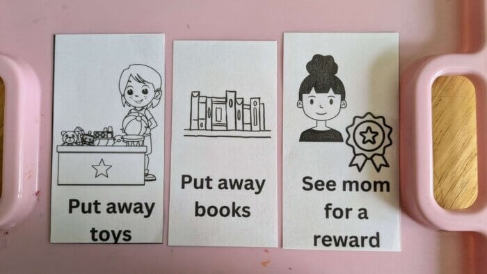 three chore cards for three year olds