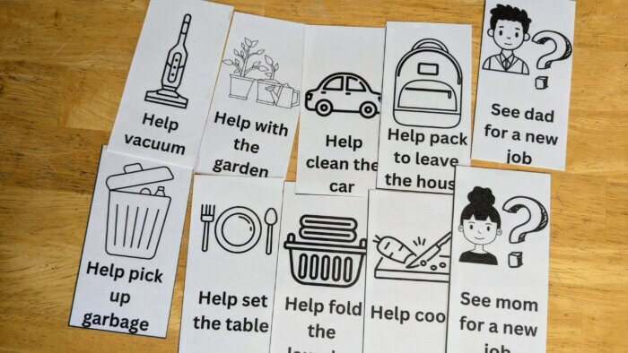 chore cards for preschoolers