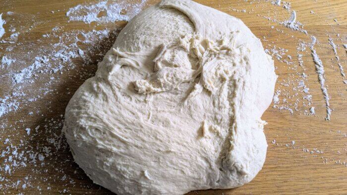 proofed sourdough bread dough