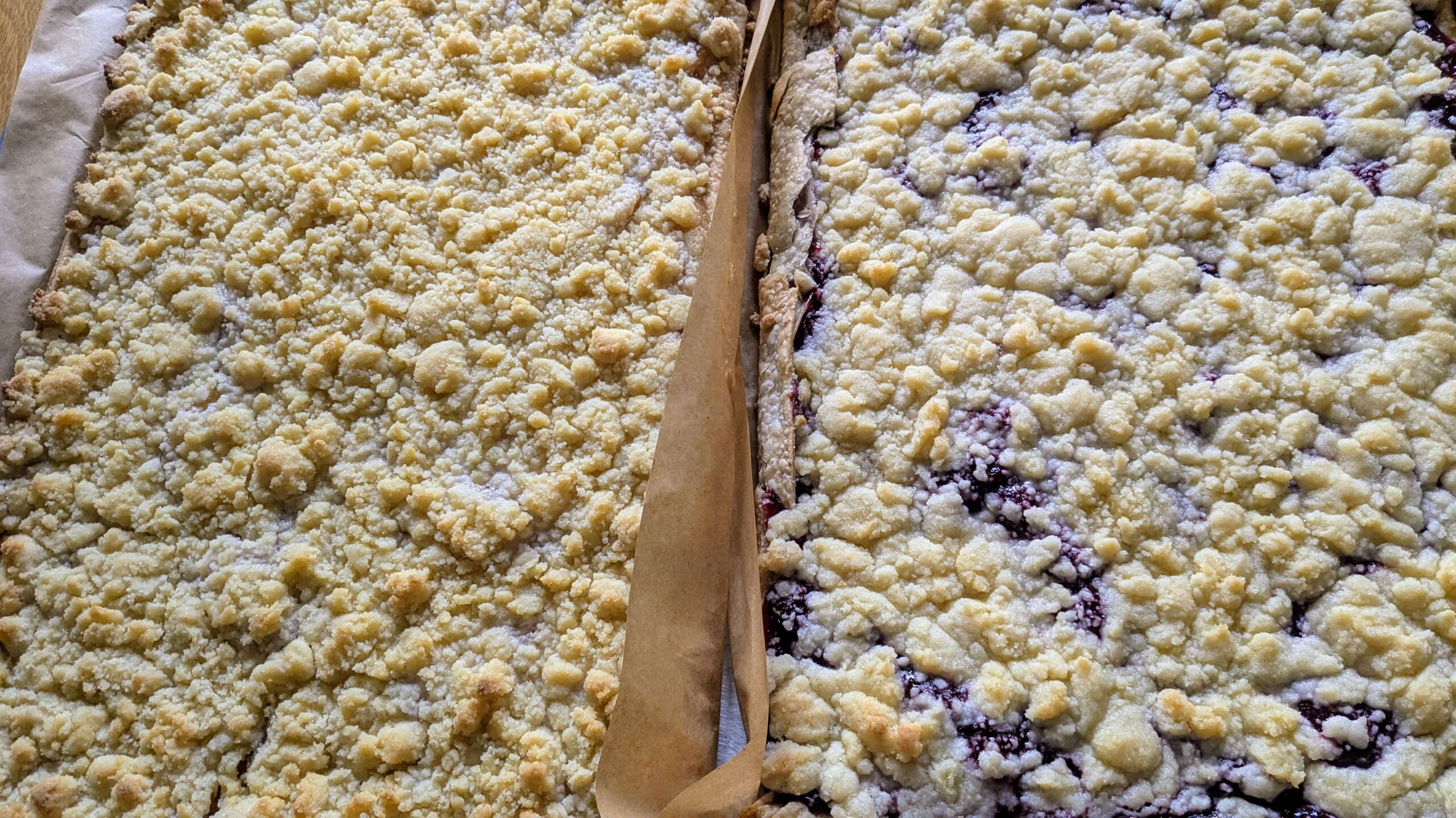 strawberry slab pie and apple slab pie