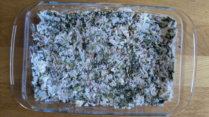unbaked spinach and feta casserole