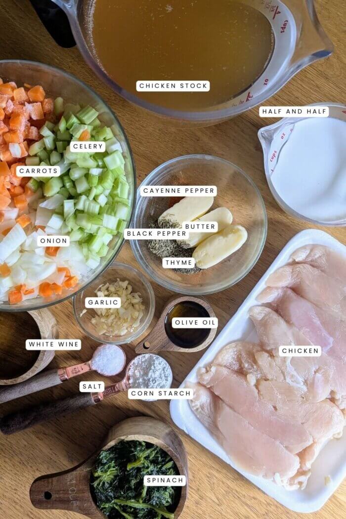 Chicken Florentine Soup ingredients