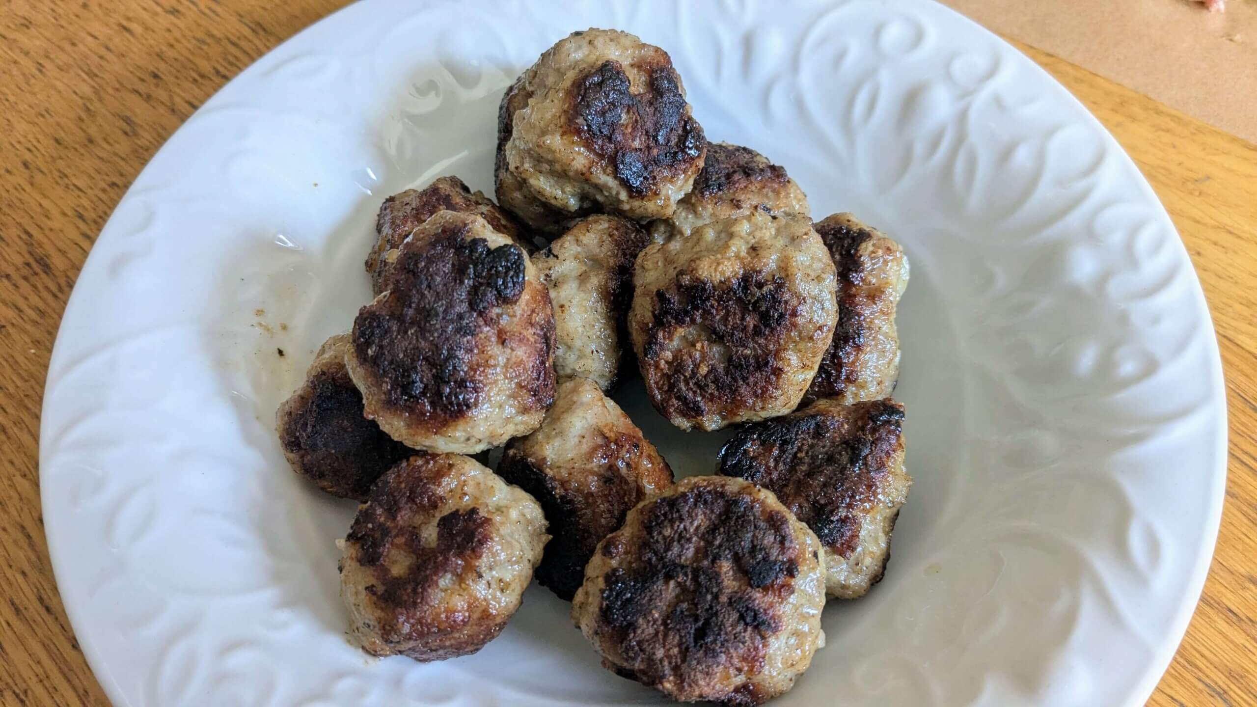 gluten free meatballs in a white bowl