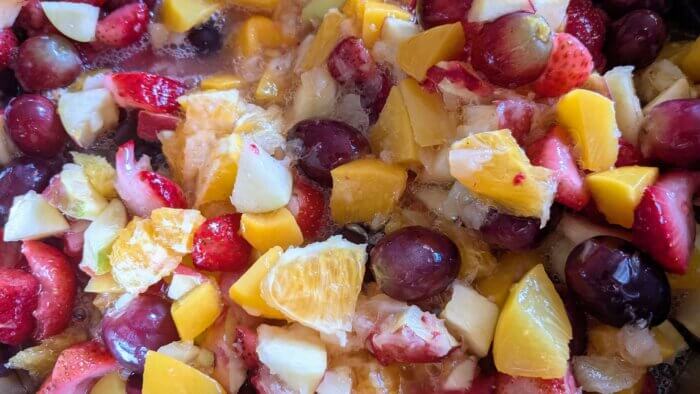 bowl of winter fruit salad