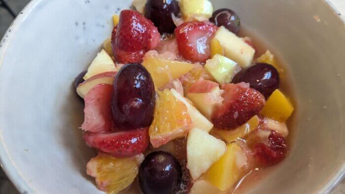 bowl of winter fruit salad